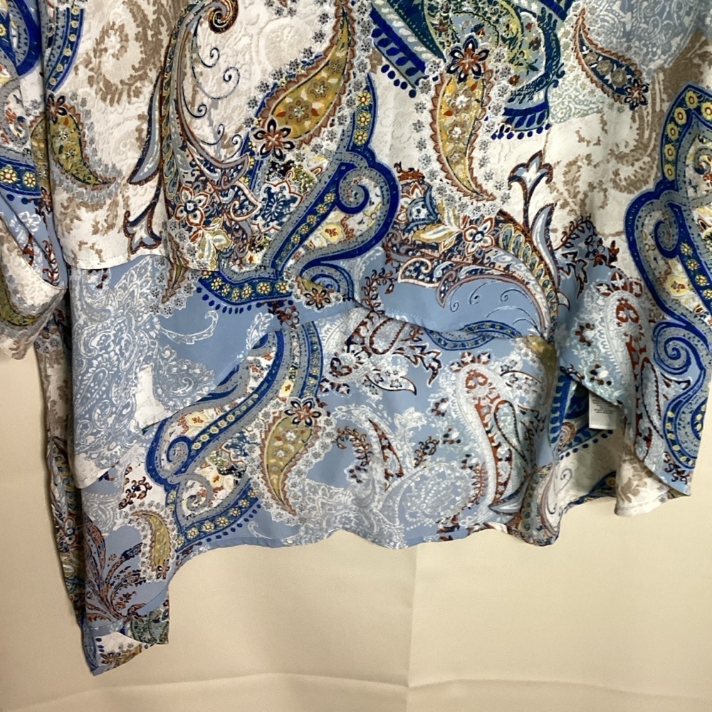 Chico's plus size 3 16 18 2X Blue and White Asymmetrical Tunic Fall Top - Picture 14 of 16